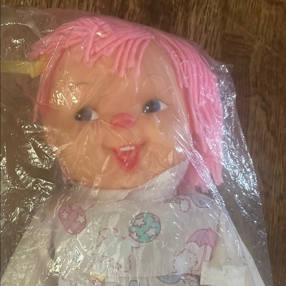 Vintage Doll with Pink Hair and Red Shoes - Picture 2 of 3